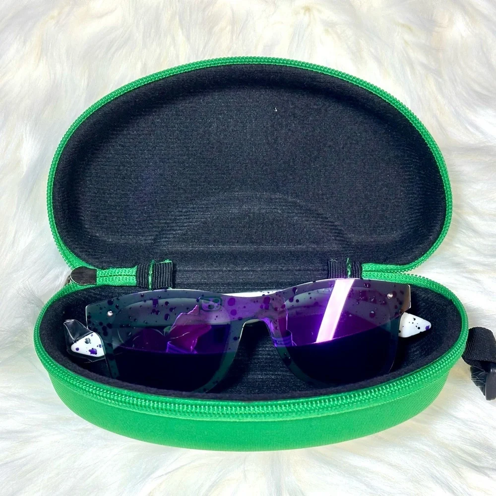 Tipsy Elves Purple Sunglasses with Green Case